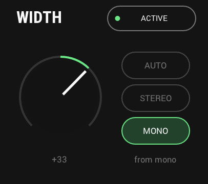 WIDTH at +33, building a stereo image from a mono source